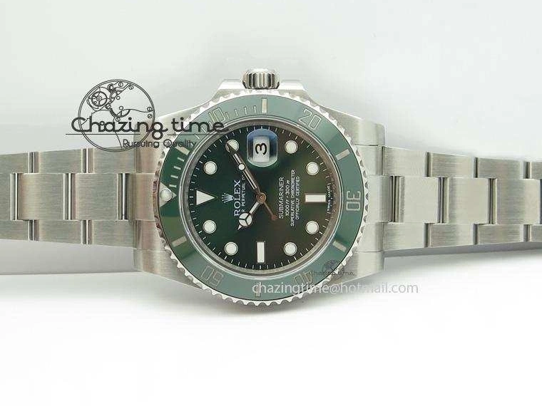 0417 TopPick Submariner 116610 LV Green Ceramic JF 1:1 Best Edition On SS Bracelet SA3135 V 3974